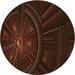 Ahgly Company Machine Washable Indoor Round Transitional Black Brown Area Rugs 3 Round