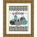 Hogan Melody 15x18 Gold Ornate Wood Framed with Double Matting Museum Art Print Titled - Welcome Pumpkins Buffalo Plaid 2