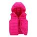 ZMHEGW Coat For Toddler Baby Boys Girls Child Kids Sleeveless Winter Solid Hooded Jacket Vest Outer Outwear Outfits Clothes Hoodies Coat 8-10 Years