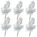 6 Pack Glitter Christmas Picks Sprays with Artficial Flower Leave Fruit for Xmas Decor Home Decor