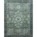 Ahgly Company Indoor Rectangle Abstract Dark Sea Green Abstract Area Rugs 4 x 6