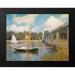 Monet Claude 14x12 Black Modern Framed Museum Art Print Titled - Road-bridge at Argenteuil 1874