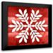 PI Studio 12x12 Black Modern Framed Museum Art Print Titled - Nordic Snowflake II