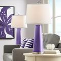 Color + Plus Color Plus Leo 29 1/2 Izmir Purple Glass Table Lamps Set of 2