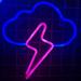 LED Neon Sign Cloud and Lightning Neon Light Decor for Wall Bedroom Birthday Wedding Party 12 x 13 (Blue Pink)