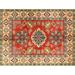 Ahgly Company Machine Washable Indoor Rectangle Traditional Fall Leaf Brown Green Area Rugs 7 x 10