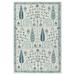 LR Home Bella Alice Ivory/Blue Transitional Floral Wool Area Rug 7 9 x 9 9