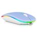 2.4GHz & Bluetooth Mouse Rechargeable Wireless Mouse for vivo Y55 5G Bluetooth Wireless Mouse for Laptop / PC / Mac / Computer / Tablet / Android RGB LED RGB LED Pure White