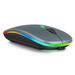 2.4GHz & Bluetooth Mouse Rechargeable Wireless Mouse for T-Mobile REVVL 4+ Bluetooth Wireless Mouse for Laptop / PC / Mac / Computer / Tablet / Android RGB LED Titanium