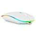 2.4GHz & Bluetooth Mouse Rechargeable Wireless Mouse for OnePlus 8 Bluetooth Wireless Mouse for Laptop / PC / Mac / Computer / Tablet / Android RGB LED Pure White