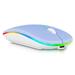 2.4GHz & Bluetooth Mouse Rechargeable Wireless Mouse for iPad mini (2019) Bluetooth Wireless Mouse for Laptop / PC / Mac / Computer / Tablet / Android RGB LED RGB LED Pure White