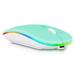 2.4GHz & Bluetooth Mouse Rechargeable Wireless Mouse for T-Mobile REVVL V+ 5G Bluetooth Wireless Mouse for Laptop / PC / Mac / Computer / Tablet / Android RGB LED Teal