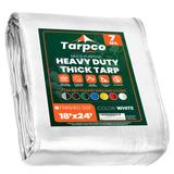 Tarpco Safety 18 ft. x 24 ft. 7 Mil Heavy Duty Polyethylene Tarp, Waterproof, Rip & Tear Proof Aluminum in White | 1 H x 18 W x 24 D in | Wayfair