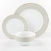 Martha Stewart Gracie Lane 12 Piece Fine Ceramic Dinnerware Set w/ Gold Rim in Gray/White/Yellow | Wayfair 97239.12