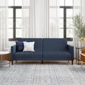 Latitude Run® Twin 79" Wide Split Back Convertible Sofa Wood/Linen in Blue/Brown/Gray | 32.5 H x 79 W x 33 D in | Wayfair