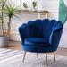 Accent Chair - Everly Quinn Lotus Velvet Accent Chair Velvet in Blue | 29 H x 33 W x 32 D in | Wayfair A29AF317271C46F4A4EF55870B4DD615