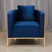 Lounge Chair - Everly Quinn Caro Lounge Chair Fabric in Blue/Brown/Yellow | 28 H x 30 W x 33 D in | Wayfair 4185D18BC9C44E779D9C07C02A45EB87