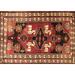 Black/Brown 120 x 84 x 0.35 in Area Rug - Bungalow Rose Southwestern Machine Woven Wool/Area Rug in Red/Brown/Black /Wool | Wayfair