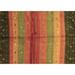 Brown/Green 60 x 24 x 0.35 in Area Rug - Union Rustic Earsie Striped Machine Woven Area Rug in Brown/Red/Green /Wool | Wayfair