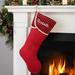 The Holiday Aisle® Personalized Swoop Cuff Stocking Polyester in Black/Red | 10.5 H x 21.5 W in | Wayfair 1A7FA46390284407B24426344F70EBAF