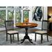 Lark Manor™ Alyscia 2 - Person Solid Wood Breakfast Nook Dining Set Wood/Upholstered in Black/Brown | 29.5 H x 36 W x 36 D in | Wayfair