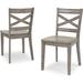 Gracie Oaks Postaski Solid Wood Cross Back Side Chair in Gray Wood in Brown/Gray | 34.5 H in | Wayfair 0D63A98EF3AD4D7090D285EB05B79F3F