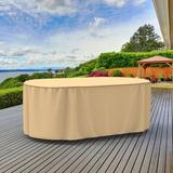 Arlmont & Co. Eduardo Outdoor Oval Patio Table Cover, Polyester in Brown | 28 H x 42 W x 84 D in | Wayfair 0609BB339EF74698B87C252A2CACBCCE