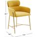 Everly Quinn Velvet Living Room Dining Accent Chair (Fully Assembled), Yellow/Gold Wood/Upholstered/Velvet in Brown/Yellow | Wayfair