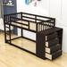 Fayzan Twin Over Twin 4 Drawer Bunk Bed w/ Shelves by Harriet Bee, Wood | 50 H x 41 W x 93 D in | Wayfair 71EDB039F702496FB996235A2F249E96