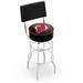 Holland Bar Stool NHL Swivel 25" Counter Stool Upholstered/Metal in Black/Gray | 40 H in | Wayfair L7C425NJDevl