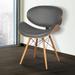 Orren Ellis Elway Side Chair in Gray/Walnut Faux Leather/Wood/Upholstered in Brown | 31 H in | Wayfair 98F515E1D4D54EF2800970A289329AAE