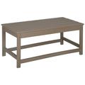 Afuera Living Portside Outdoor Poly Plastic Adirondack Coffee Table in Brown