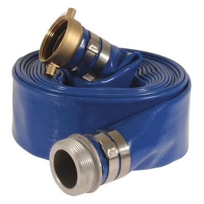 ZORO SELECT 45DT93 2" ID x 25 ft PVC Water Discharge Hose 80 PSI BL