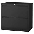 HIRSH 14971 30" W 2 Drawer File Cabinet, Black, Letter, Legal, A4