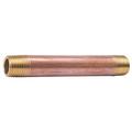 ZORO SELECT 464-050 3/4" MNPT x 5" TBE Red Brass Pipe Nipple Sch 40