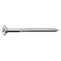 ZORO SELECT U30005.019.0300 Wood Screw, #10, 3 in, Zinc Yellow Steel Flat Head