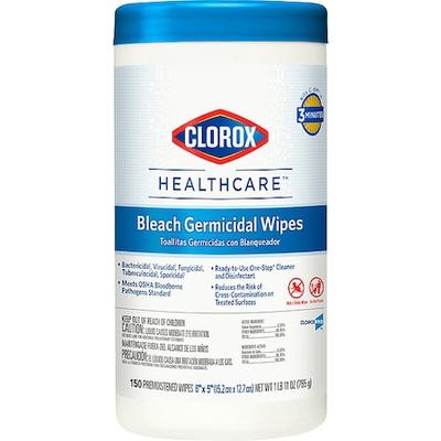 CLOROX 30577 Germicidal Disinfecting Wipes, 6 x 5", 6 Pack, 150 Wipes/ Pack