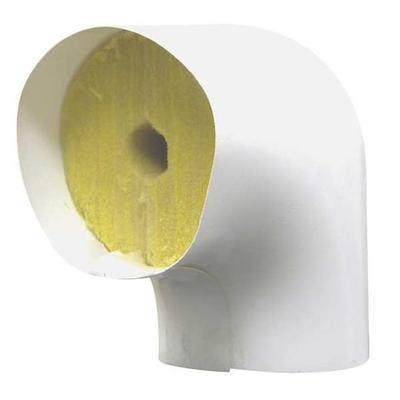 ZORO SELECT ELL339 4-1/8" Fiberglass Elbow Pipe Fitting Insulation, 1" Wall