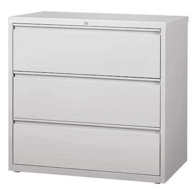HIRSH 17645 42" W 3 Drawer Lateral File Cabinet, Light Gray, A4/Legal/Letter