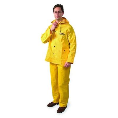 CONDOR 6AL66 3 Piece Rainsuit w/Detach Hood,Yellow,3XL