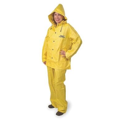 CONDOR 4T225 3 Piece Rainsuit w/Detachable Hood,Yellow,M