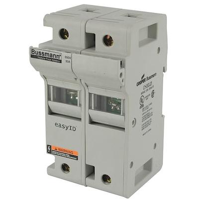 EATON BUSSMANN CH30J2I Fuse Holder, J UL Class, 600V AC/DC Volt Rating, 2