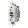 HUBBELL GFSG5262W GFCI Receptacle,15A,125VAC,5-15R,White