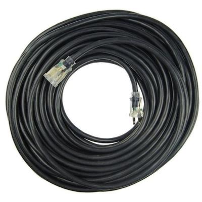 ZORO SELECT 21RJ53 SJTW Outdoor Extension Cord, 12 AWG 1 Outlet, 5-15R, Black,