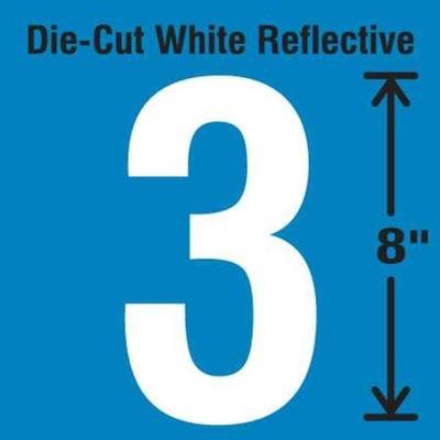 STRANCO DWR-SINGLE-8-3 Die-Cut Reflective Number L...