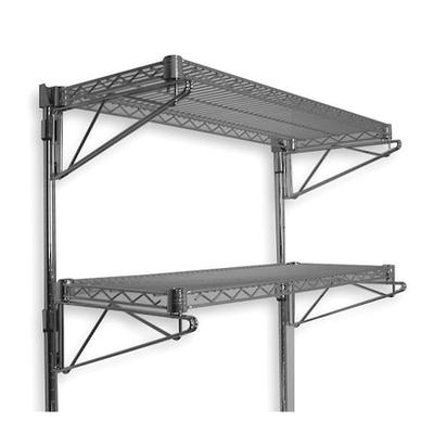 ZORO SELECT 2HGE6 Steel Wire Wall Shelving, 18"D x 60"W x 34"H, Chrome
