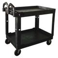 ZORO SELECT 52TV60 Polypropylene Utility Cart with Deep Lipped Plastic Shelves,