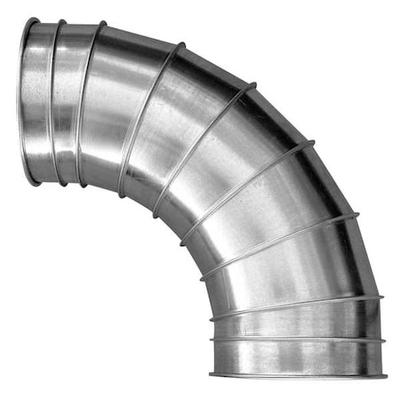 NORDFAB 8010000963 Round 90 Degree Elbow, 6 in Duct Dia, Galvanized Steel, 24