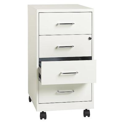 SPACE SOLUTIONS 19537 4 Drawer File Cabinet, White, Letter