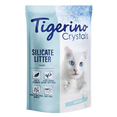 6 x 5 l Tigerino Crystals Katzenstreu zum Sonderpreis! - Classic Sensitive Katzenstreu – parfümfrei